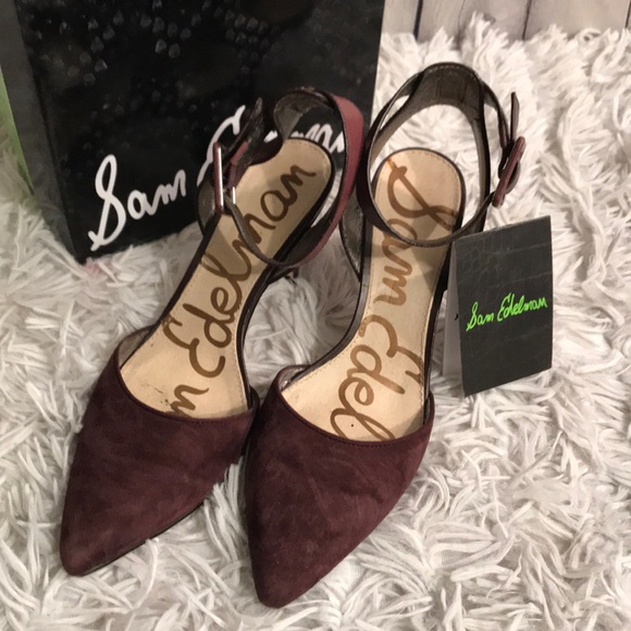 Sam Edelman Shoes - Sam Edelman Okala Burgudy Ankle Strap heels